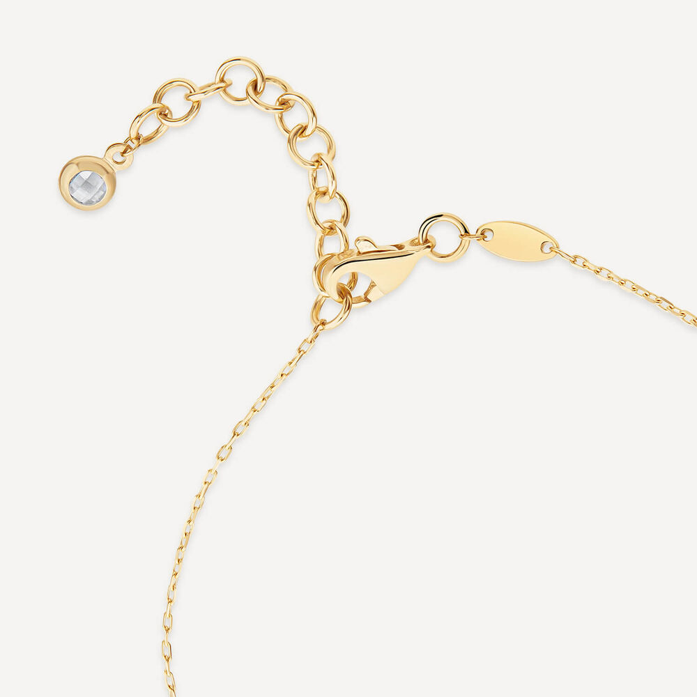 9ct Yellow Gold Cubic Zirconia Set Centre 3 Link Necklet image number 4