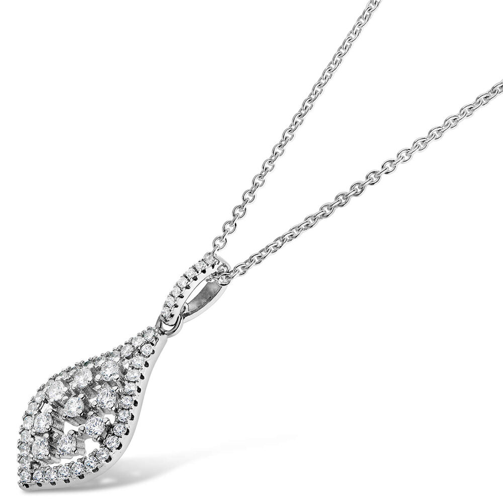 Silver cubic zirconia vintage-style pendant (Chain Included) image number 1