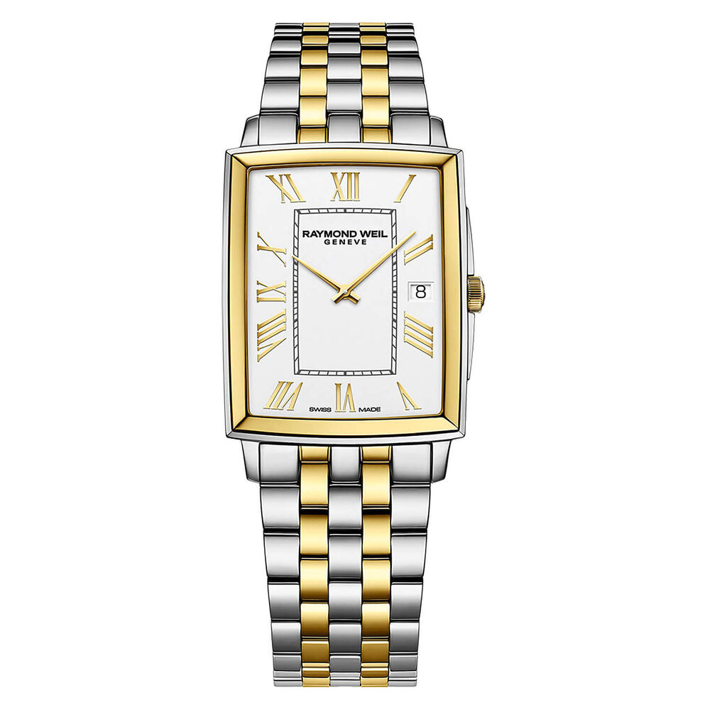 Raymond Weil Toccata 29x37mm White Dial Yellow Gold PVD & Steel Bracelet Watch