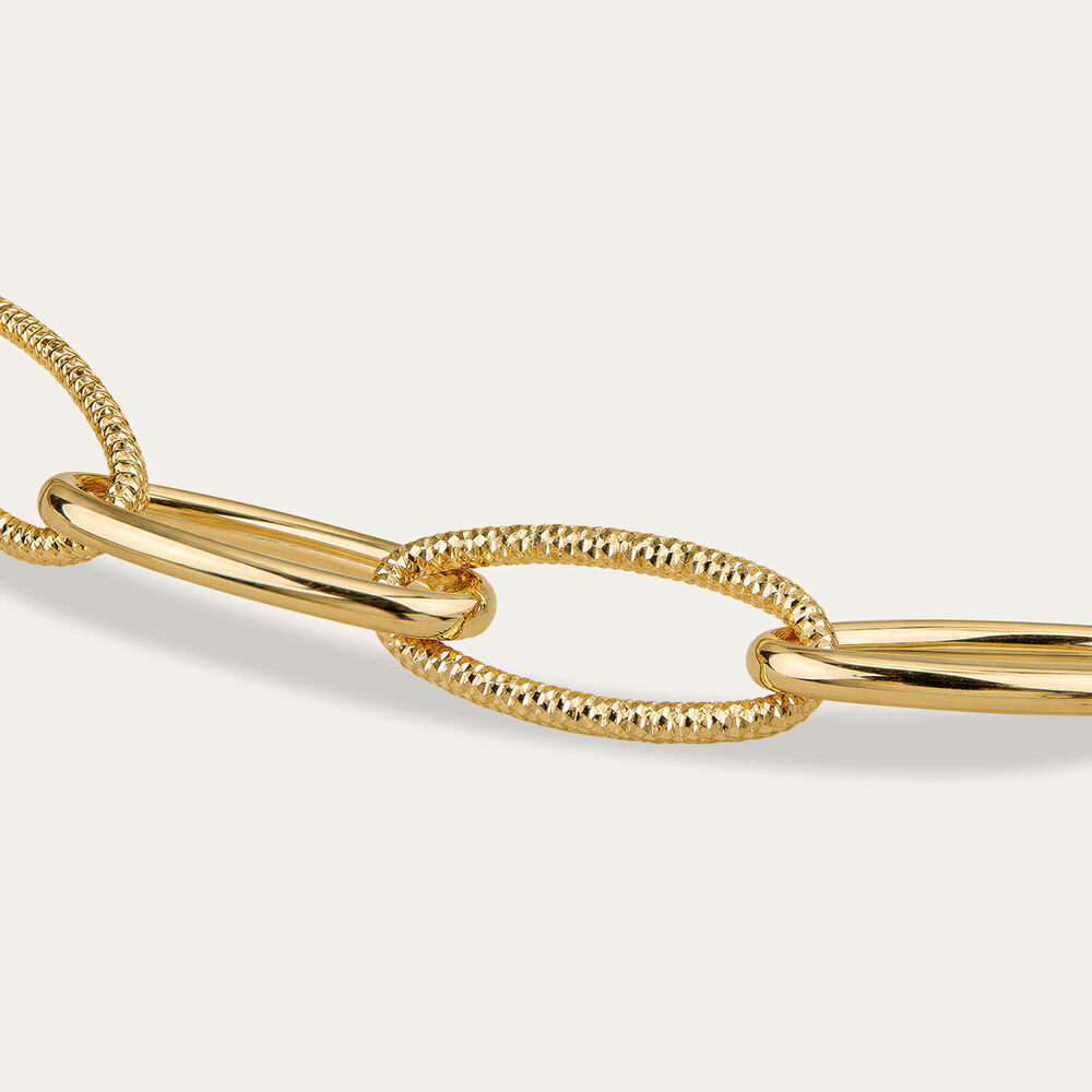 Yellow Gold Plated Sterling Silver Open Curb Link Bracelet