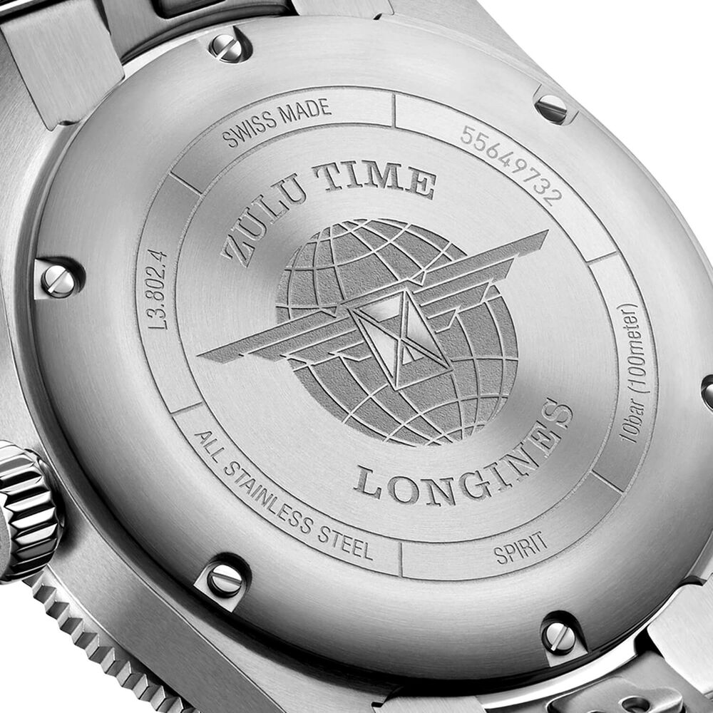 Longines Spirit 39mm Anthracite Dial Ceramic Case Stainless Steel Bracelet Watch image number 3