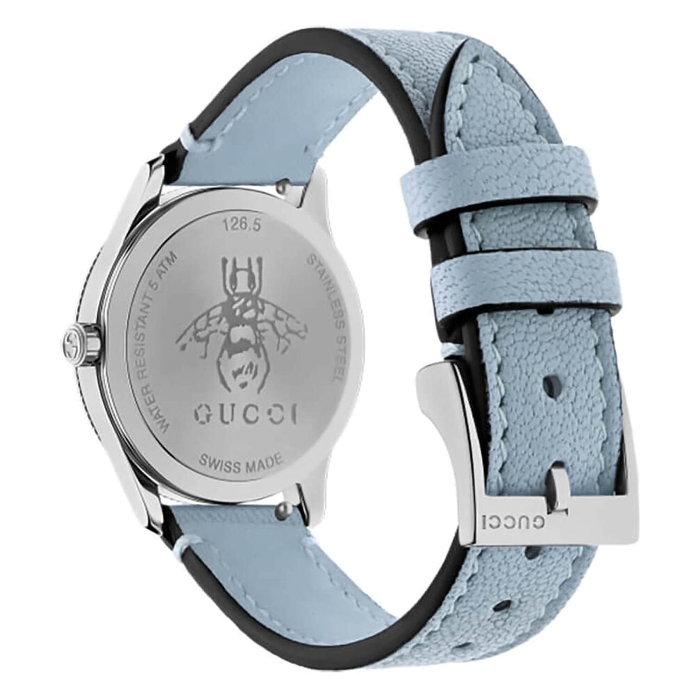 Gucci G-Timeless 29mm Silver Dial Blue Strap Watch image number 1