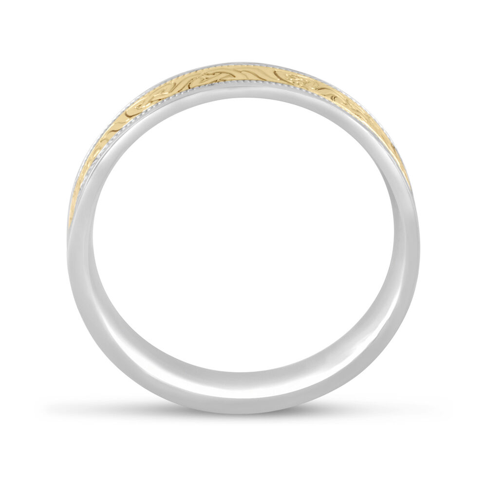 9ct Gold and Sterling Silver 5mm Celtic 5mm Wedding Ring image number 2