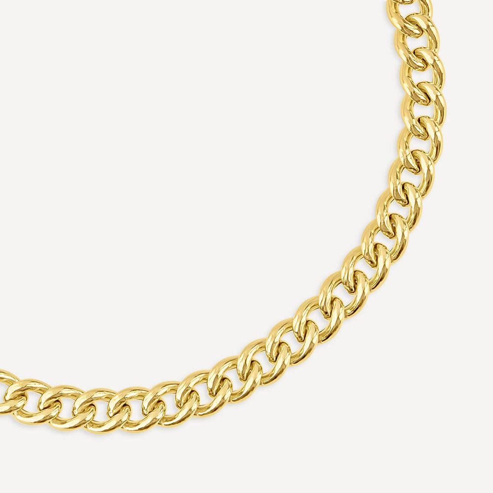 Sterling Silver & Yellow Gold Plated Tight Curb Bracelet image number 1