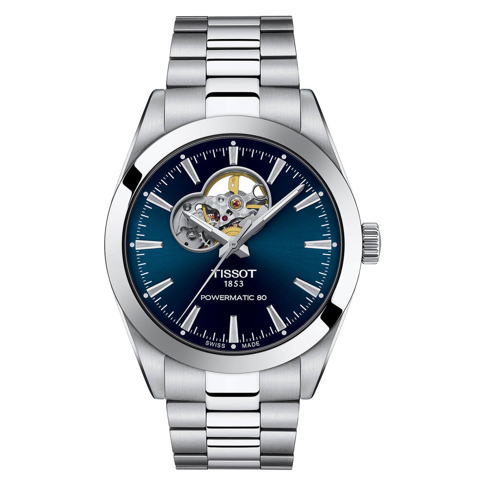 Tissot Gentleman 40mm Blue Dial Open Heart Bracelet Watch image number 0