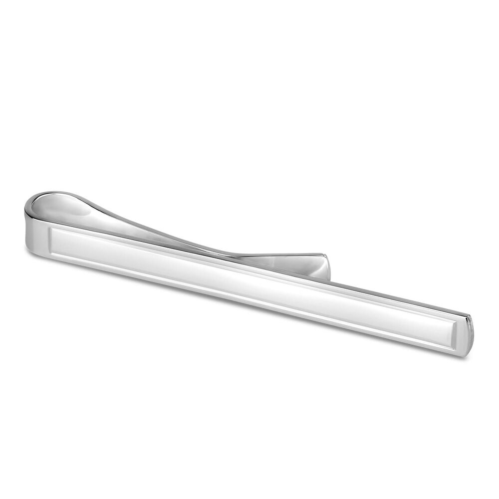 Sterling Silver Rib Edge Tie Bar image number 0