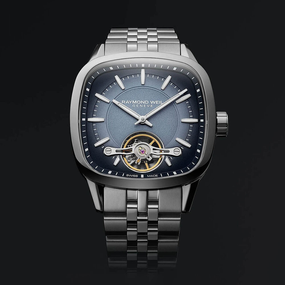 Raymond Weil Freelancer Calibre RW1212 Automatic 40x40mm Blue Dial Steel Bracelet Watch image number 3