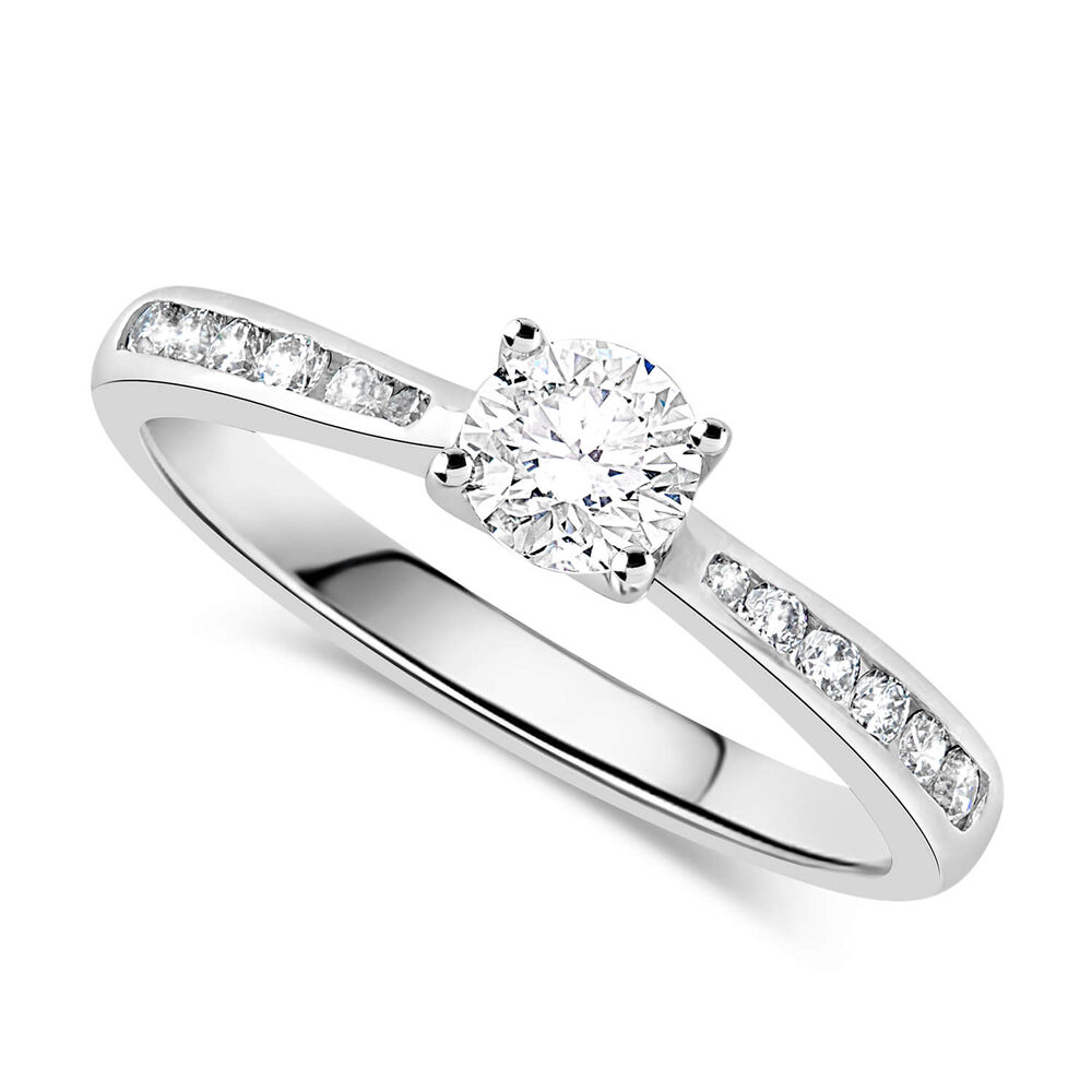 Ladies 18ct White Gold Solitaire Engagement Ring