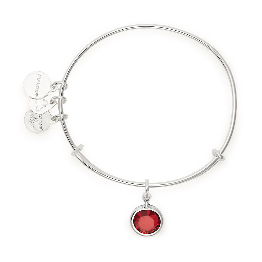 Alex And Ani Silver-Tone Garnet Swarovski Crystal January Birthstone Bangle image number 1