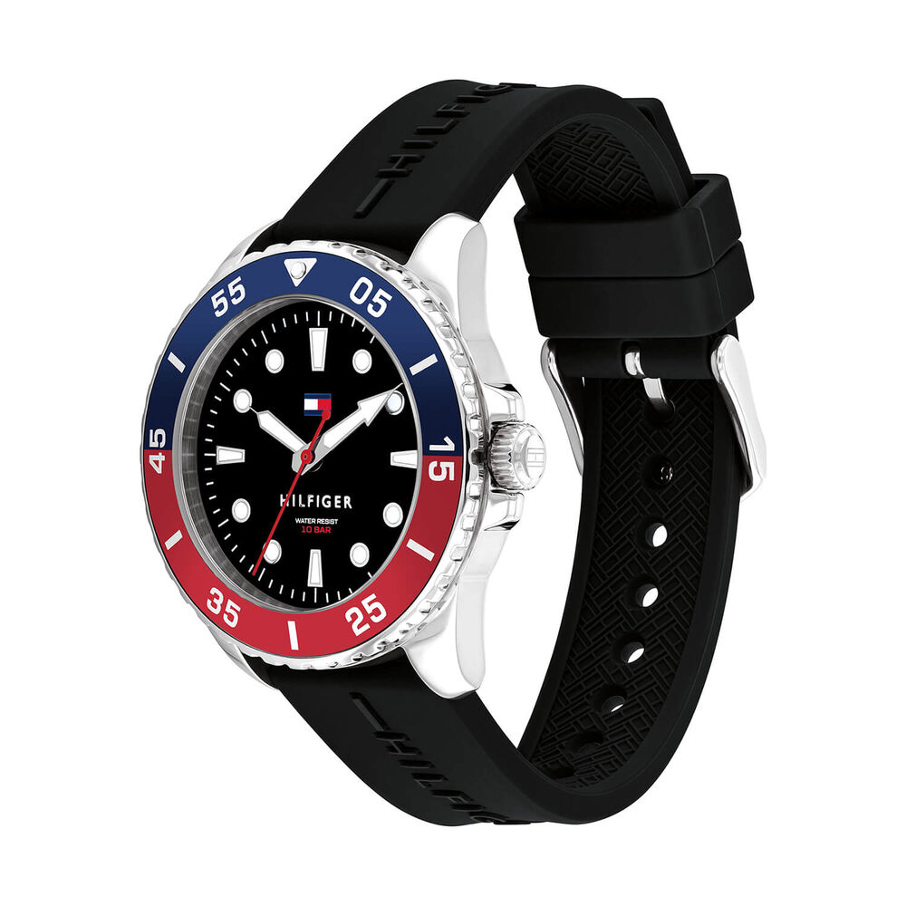 Tommy Hilfiger Boys 36mm Black Dial Silicone Strap Watch image number 1