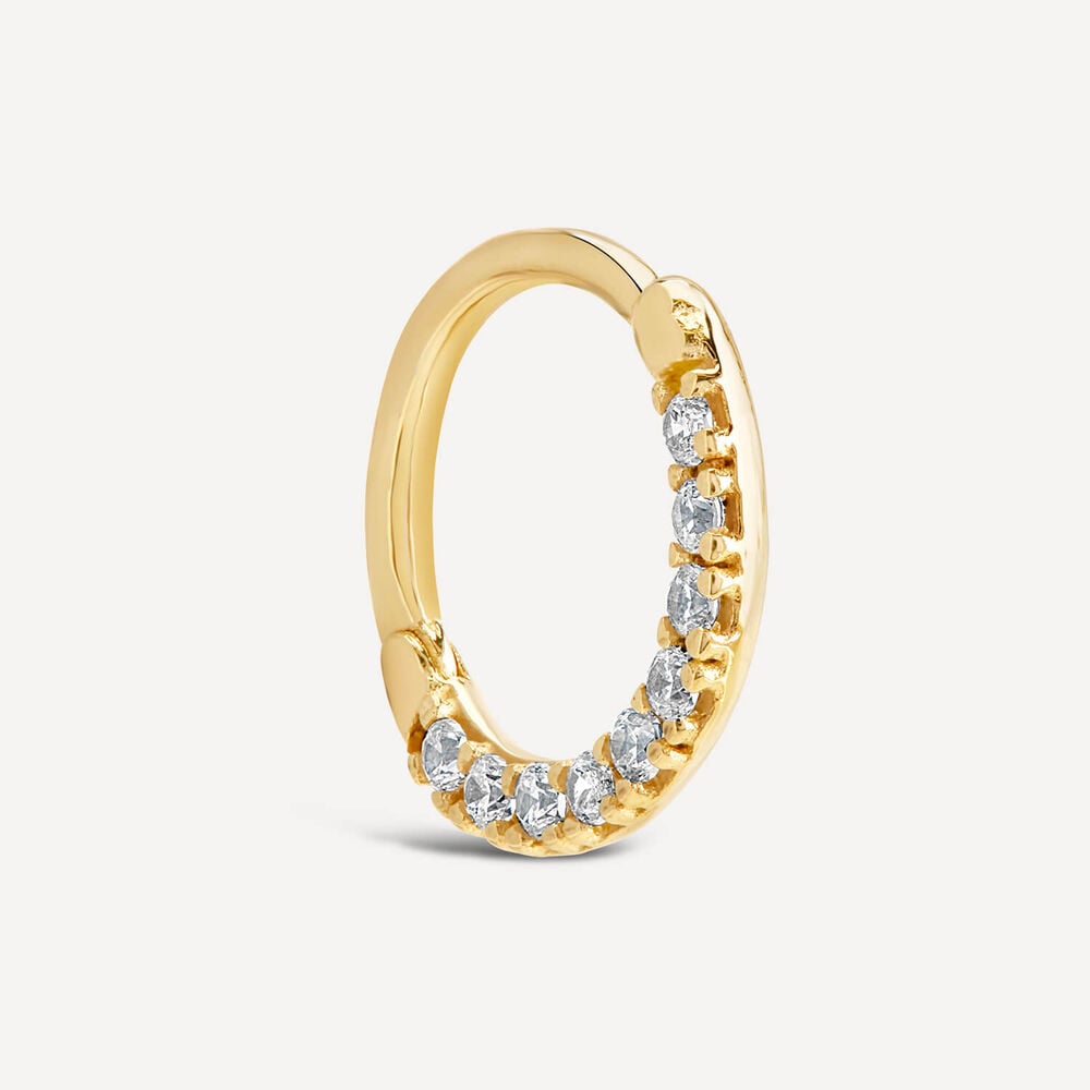 9ct Cubic Zirconia Small Single Hoop Earring