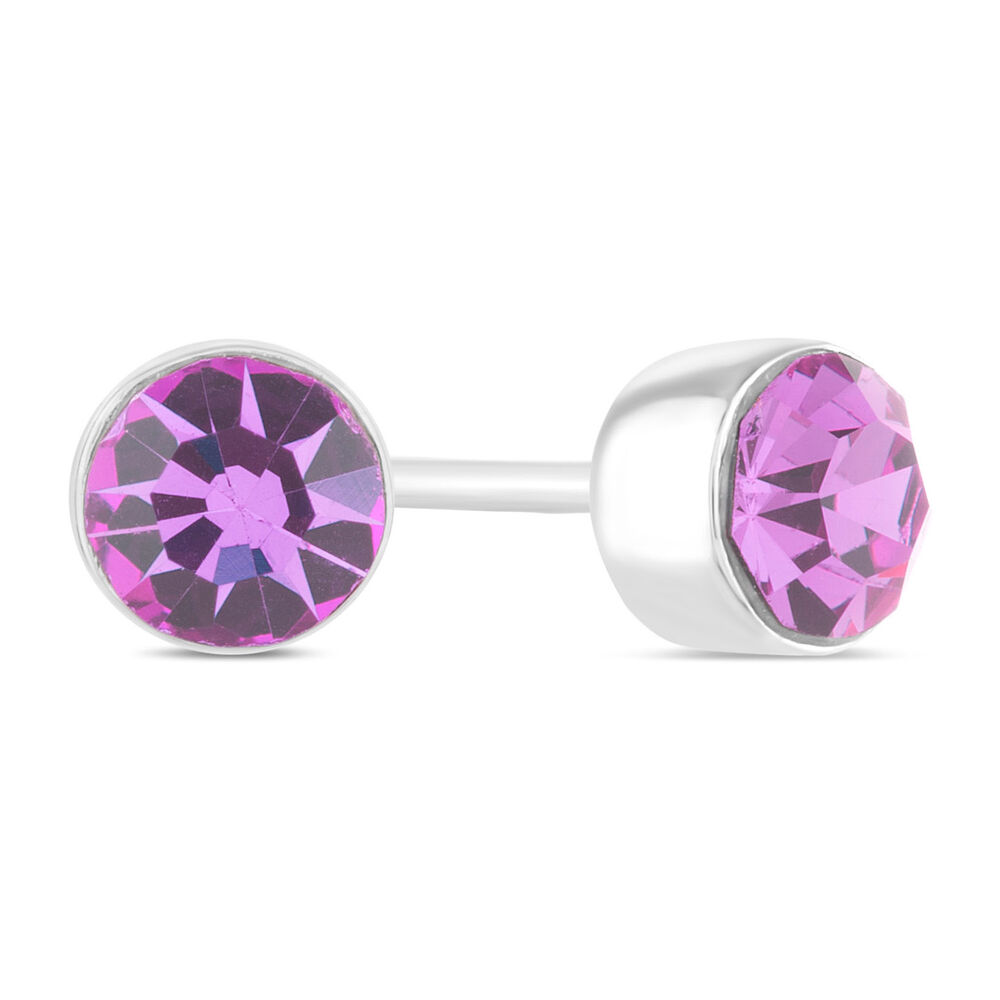 Little Treasure February Birthstone Children's Earrings image number 2