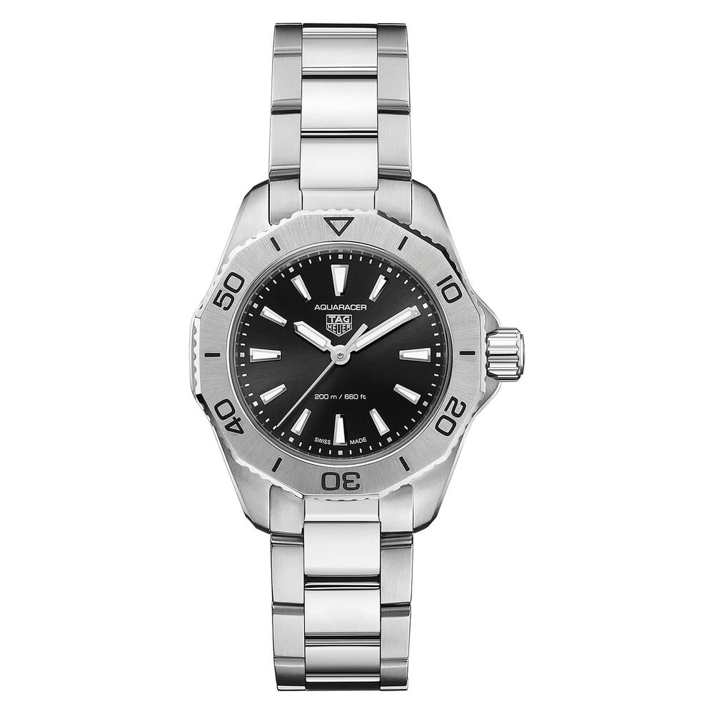 TAG Heuer Aquaracer Professional 200 Quartz 30mm Black Dial Steel Case Bracelet Watch image number 0