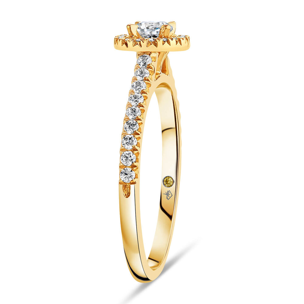 Northern Star 0.45ct Round Solitaire Diamond Halo Diamond Shoulders 18ct Yellow Gold image number 3
