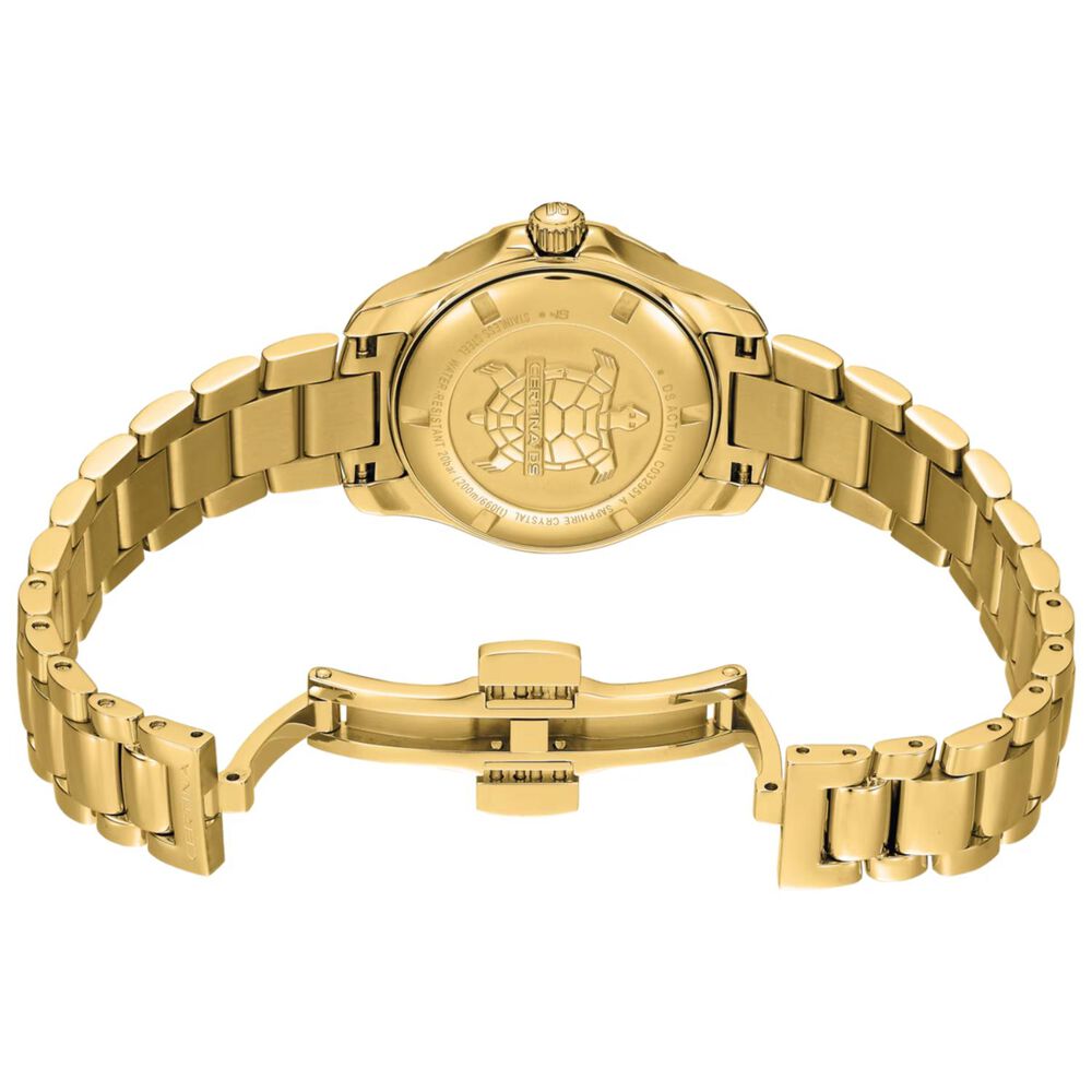 Certina DS Action Lady 29mm Mother of Pearl Dial Gold Tone Steel Bracelet Watch image number 3