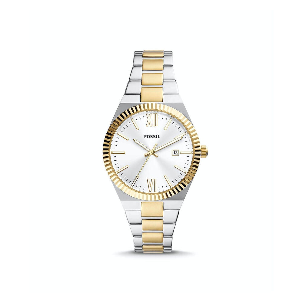 Fossil Scarlette 38mm Silver Dial Steel & Yellow Gold Bracelet Watch image number 0