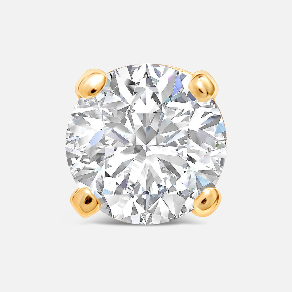 9ct Yellow Gold 4 Claw Cubic Zirconia Single Stud Earring