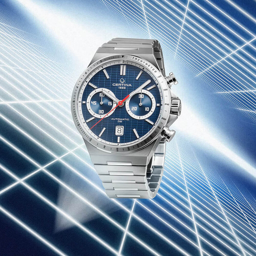Certina DS-7 Chrono Auto 42mm Blue Dial Stainless Steel Bracelet Watch image number 7