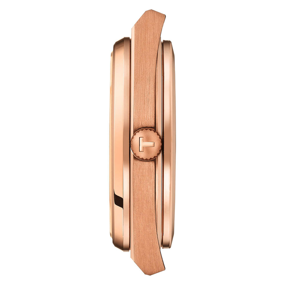 Tissot PRX Powermatic 80 40mm Blue Dial Rose Gold PVD Steel Bracelet Watch image number 3