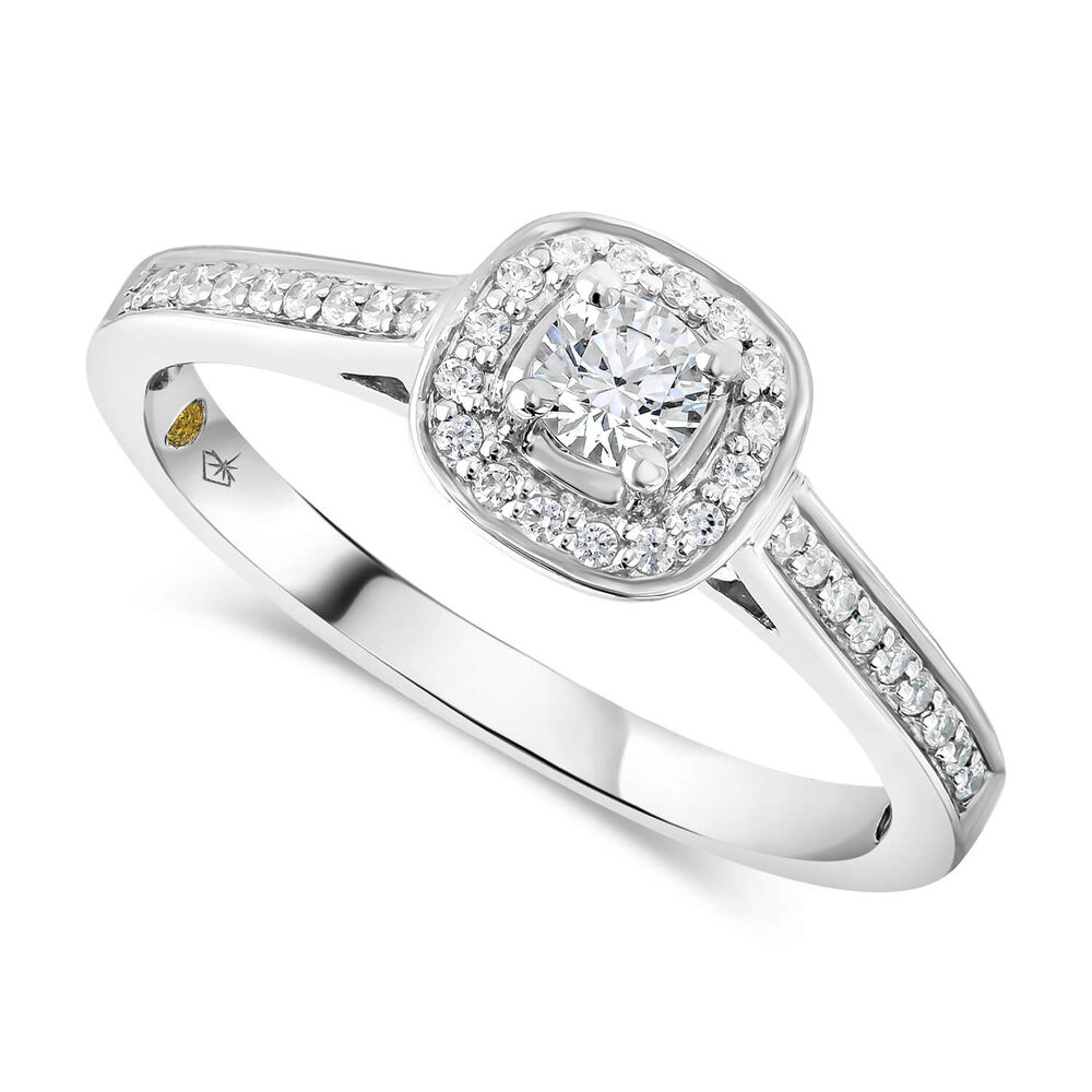 Northern Star 0.30ct Diamond Halo 18ct White Gold Ring image number 0