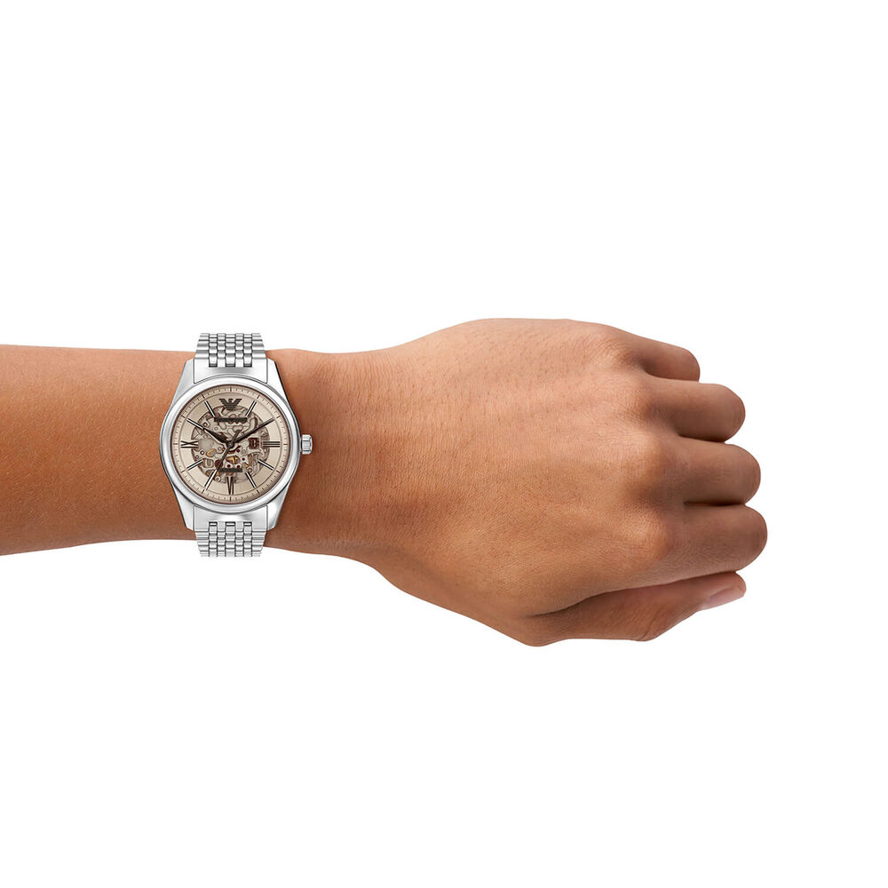 Emporio Armani Antonio 43mm Silver Dial Stainless Steel Bracelet Watch