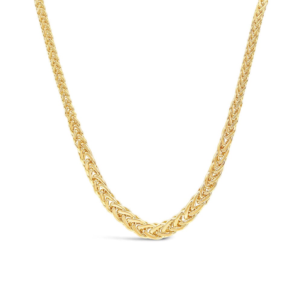 9ct Yellow Gold Woven Plaited Link Necklet image number 0