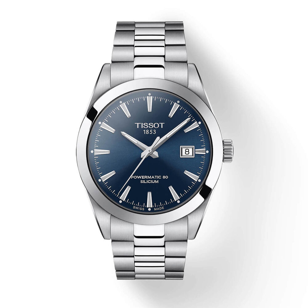 Tissot Gentleman Auto 40mm Blue Dial Steel Case Bracelet Watch image number 0