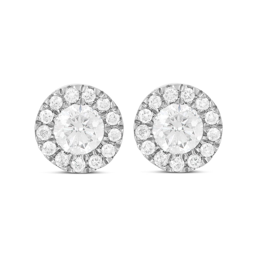 9ct White Gold 0.33ct Diamond Halo Stud Earrings image number 0