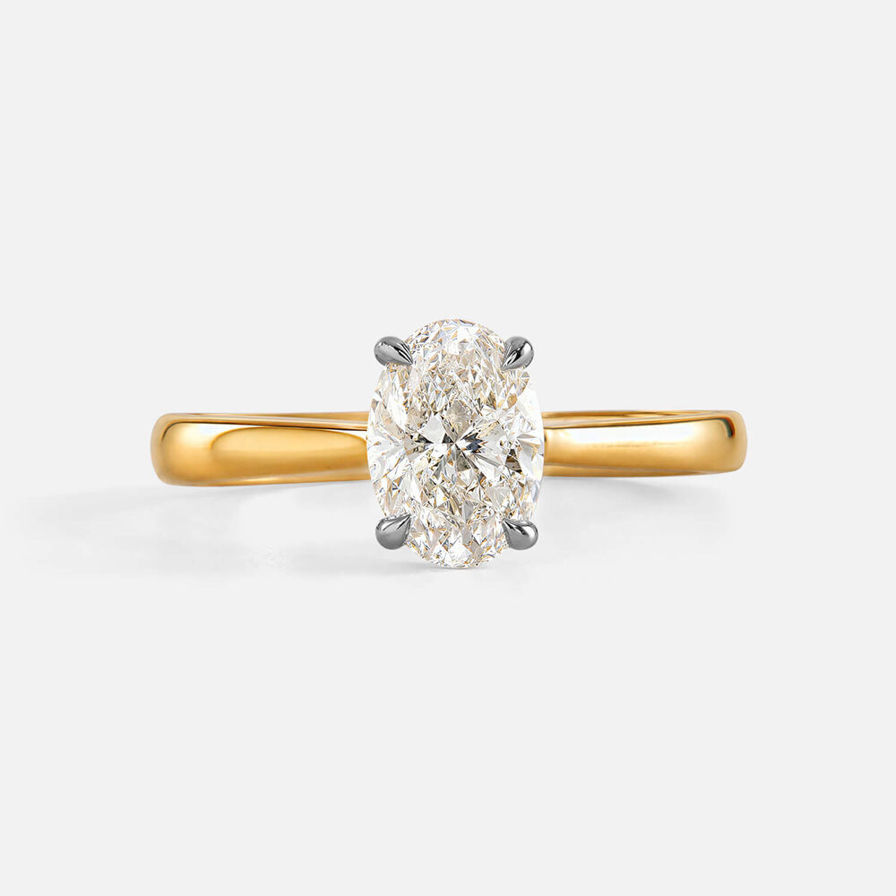 18ct Yellow Gold 1.00ct Oval Diamond Solitaire Ring