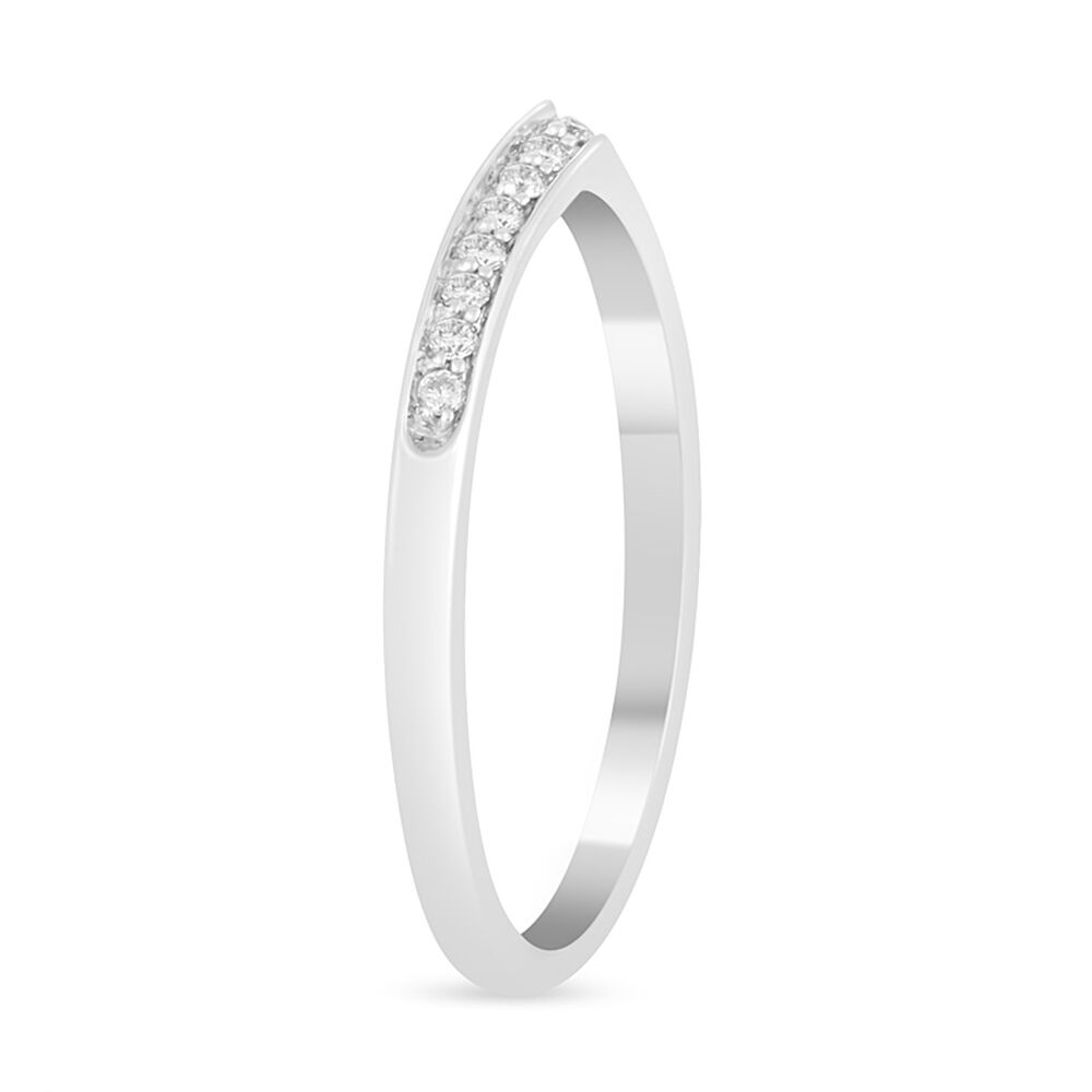 Ladies' 18ct White Gold Diamond-set Shaped Wedding Ring image number 3