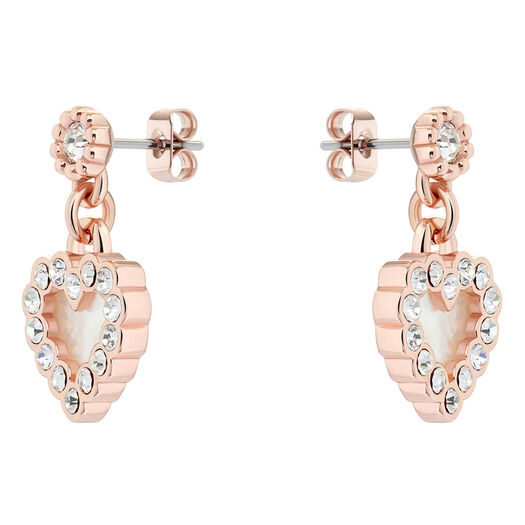 Ted Baker Rose Gold Pearly Heart Drop Earrings