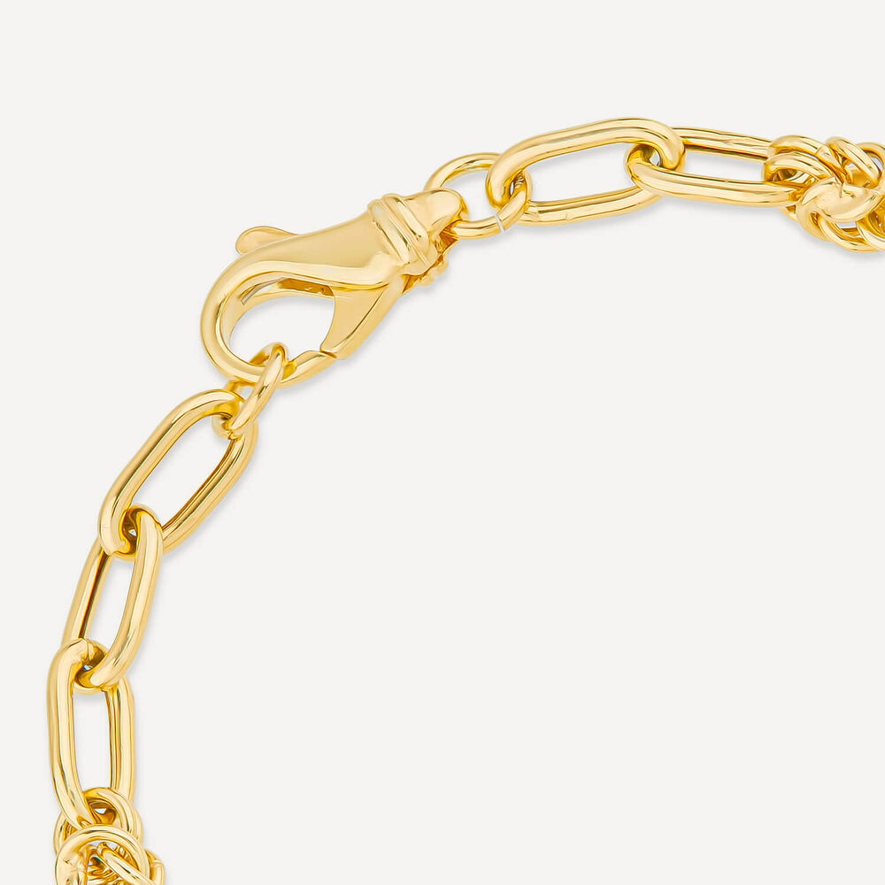 Silver & Yellow Gold Plated Twist & Open Link Bracelet image number 4