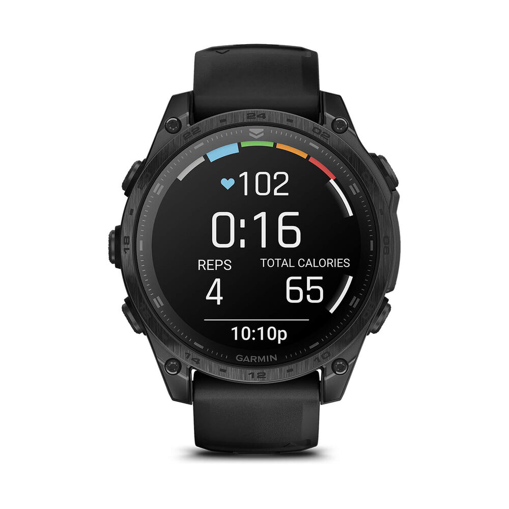 Garmin tactix® 8 AMOLED 47mm Dial Black Silicon Strap Watch image number 1