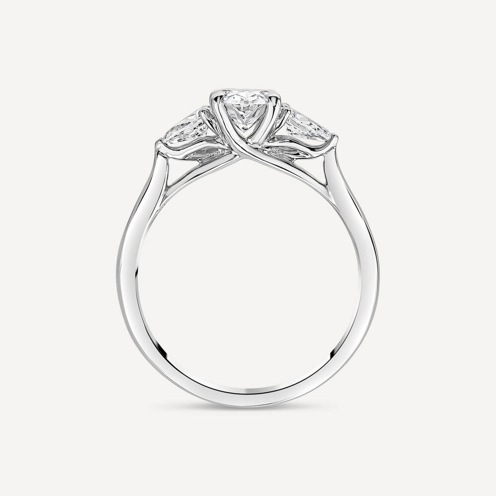 Born Platinum Lab Grown 1.40ct Oval & Pear Sides Diamond Ring