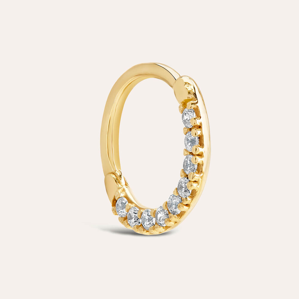 9ct Cubic Zirconia Small Single Hoop Earring