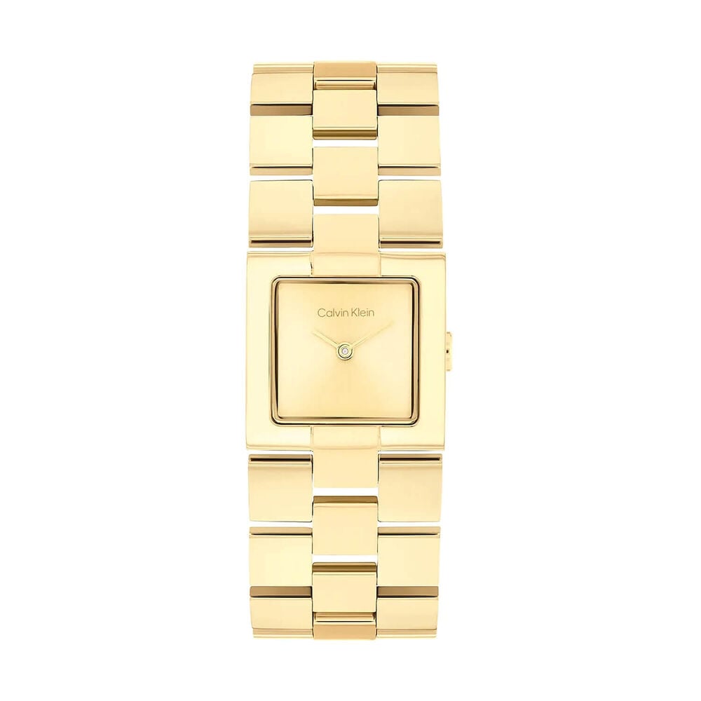 Calvin Klein Meridian 22mm Square Gold Dial Stainless Steel Bracelet Watch image number 0