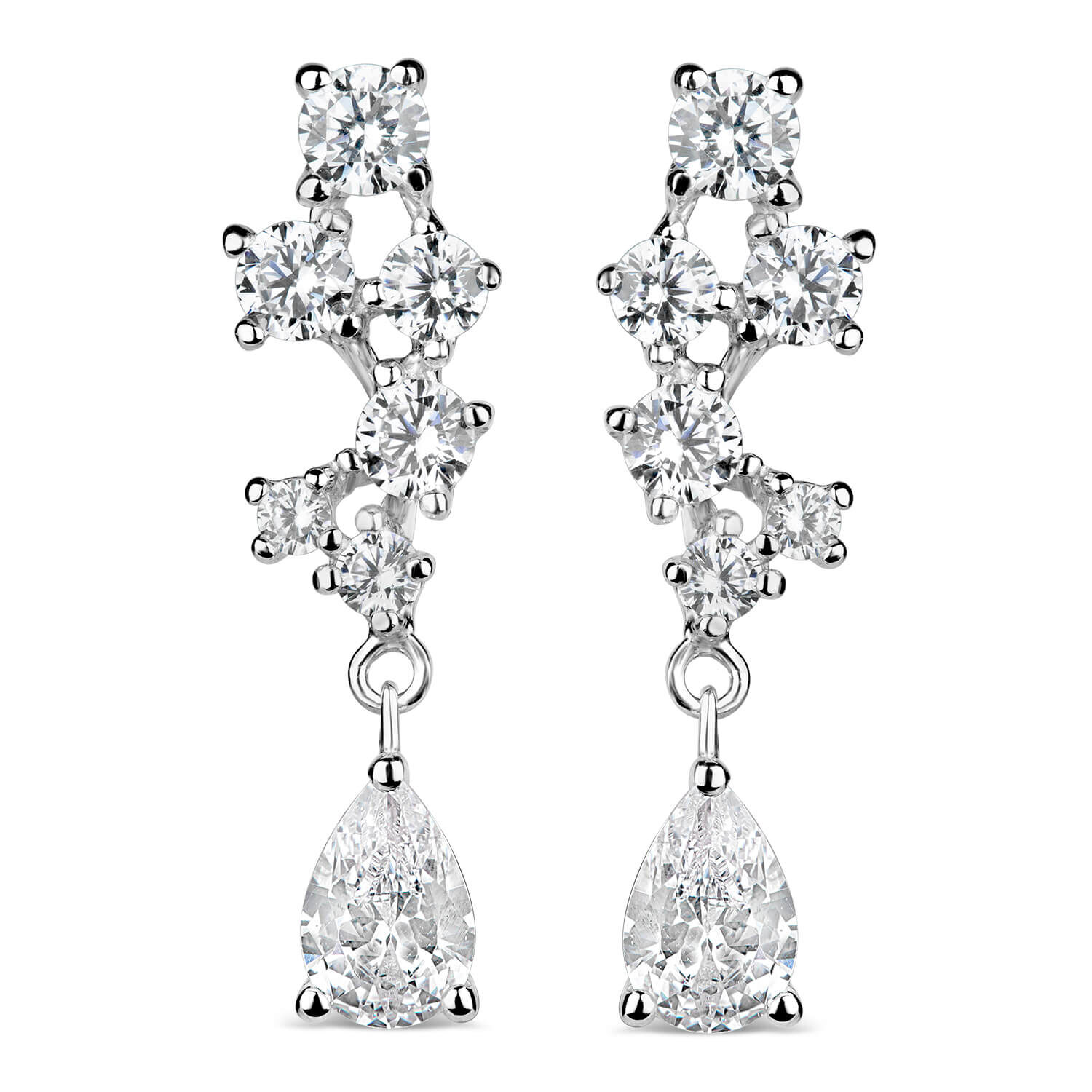 Pear drop store earrings silver