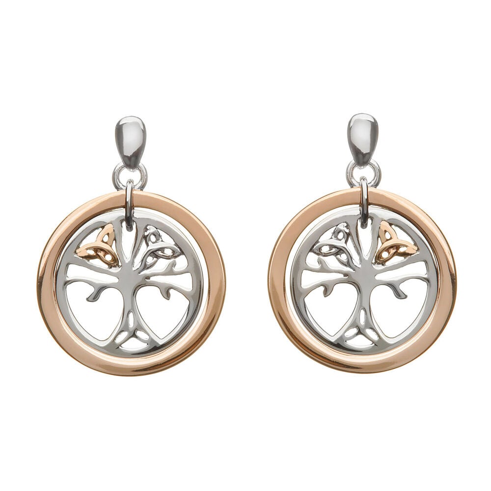 House of Lor 9ct Irish Rose Gold Tree of Life Earrings
