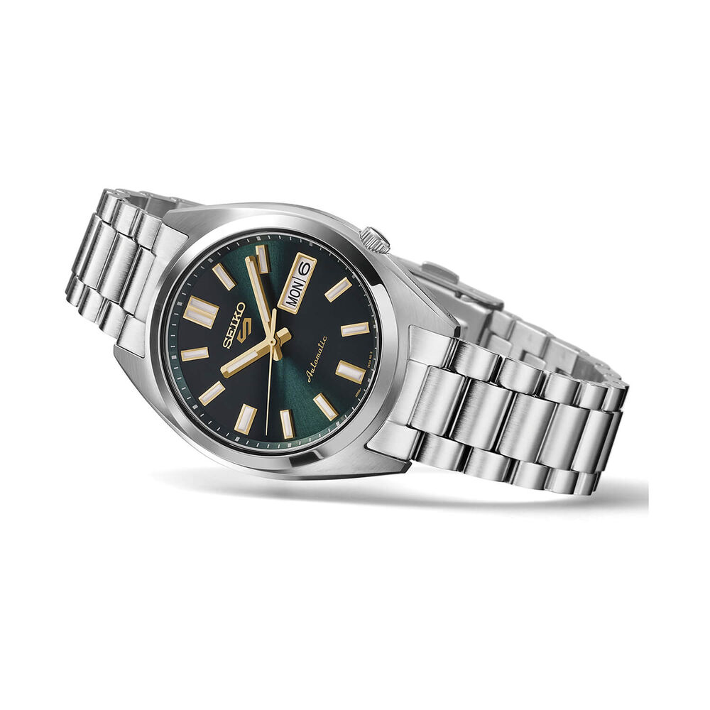 Seiko 5 Sports SNXS 37mm Green Dial Stainless Steel Bracelet Watch