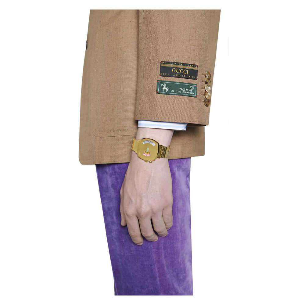 Gucci Grip Roulette Gold PVD Dial Bracelet Watch image number 3