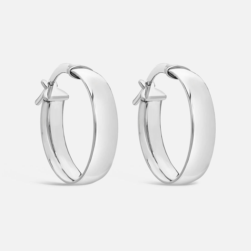 Sterling Silver Plain Polished Hoop Earrings