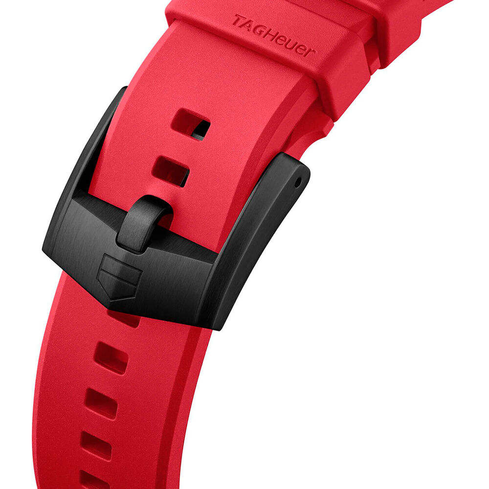 TAG Heuer Formula 1 Solargraph 38mm White Dial Black Bezel Red Rubber Strap Watch