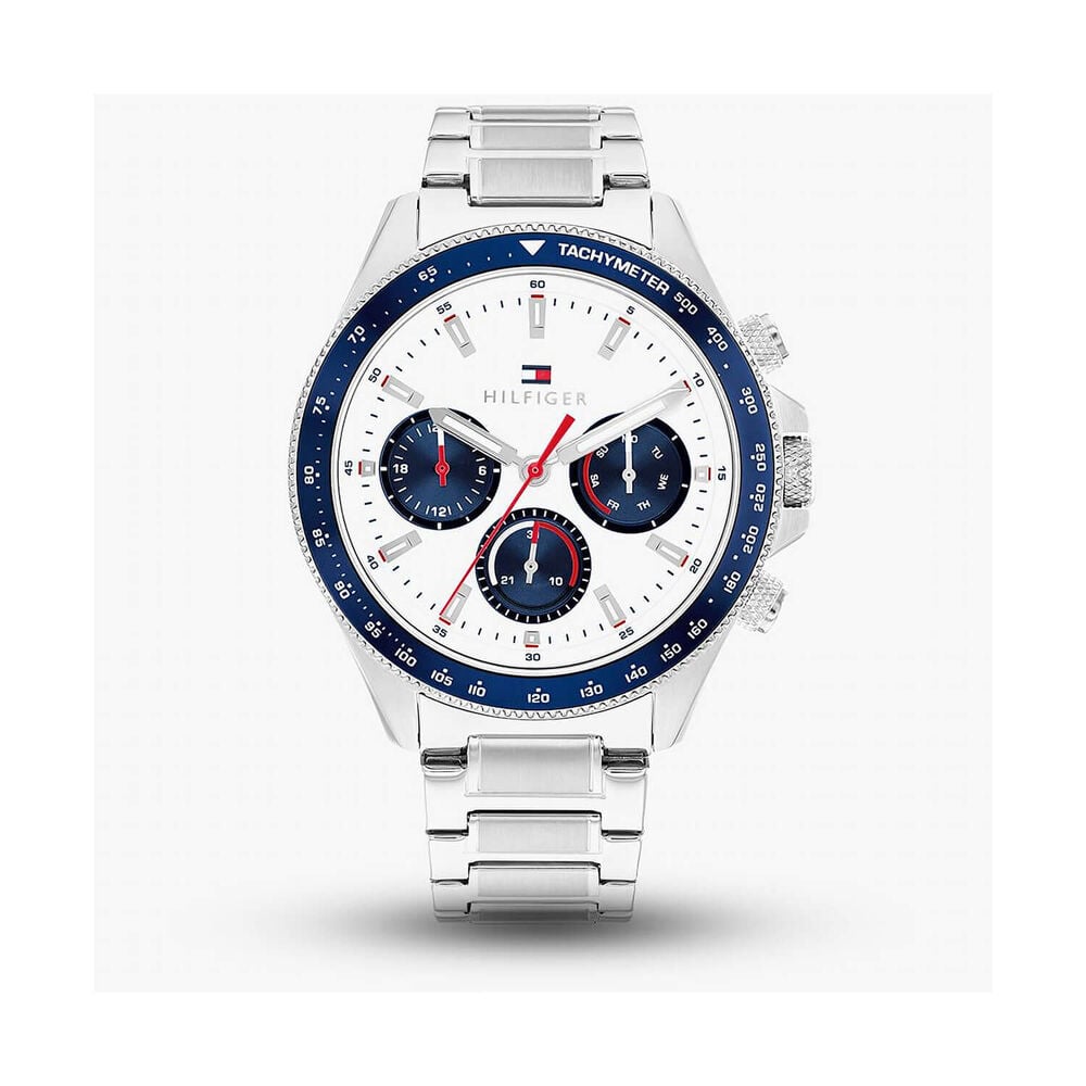 Tommy Hilfiger Clark 44mm White Dial Steel Bracelet Watch