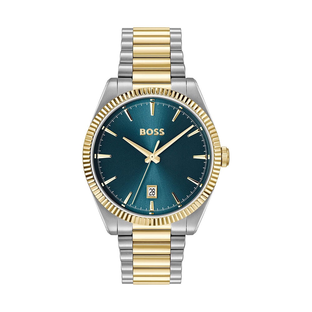 BOSS Cheswick 40mm Blue Dial Two Tone Stainless Steel Bracelet Watch image number 0