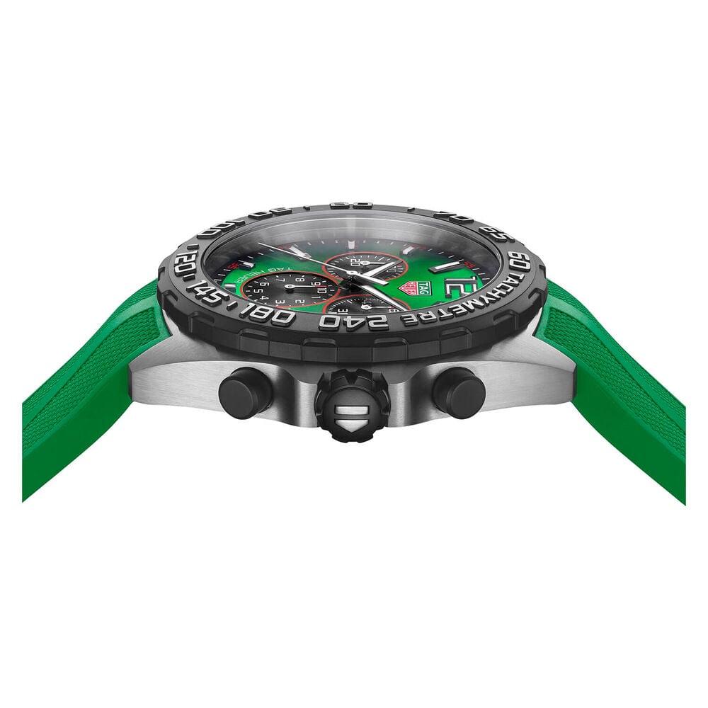 TAG Heuer Formula 1 Chronograph Quartz 43mm Green Dial Green Strap Watch image number 4