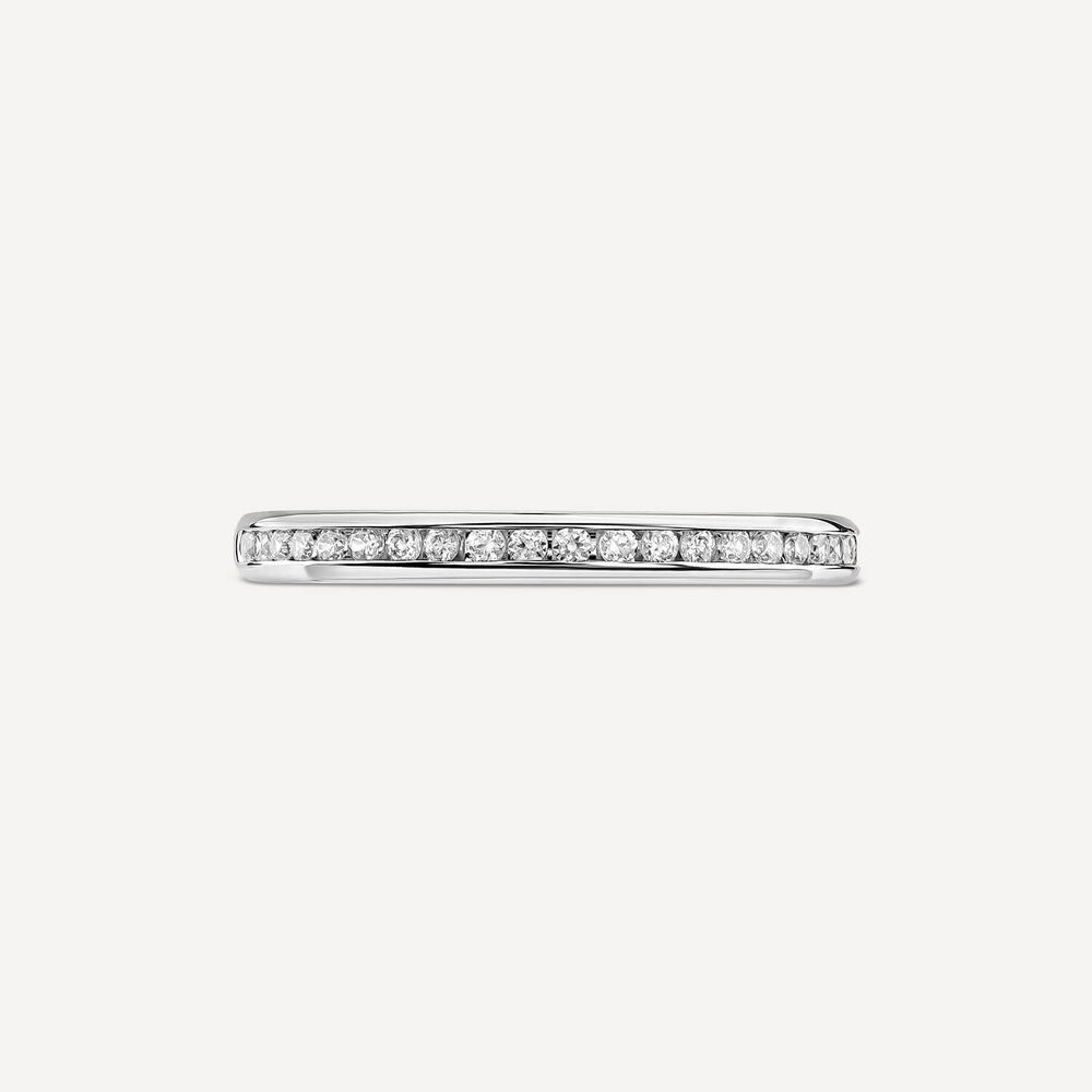18ct White Gold 2mm 0.10ct Diamond Channel Set Wedding Ring