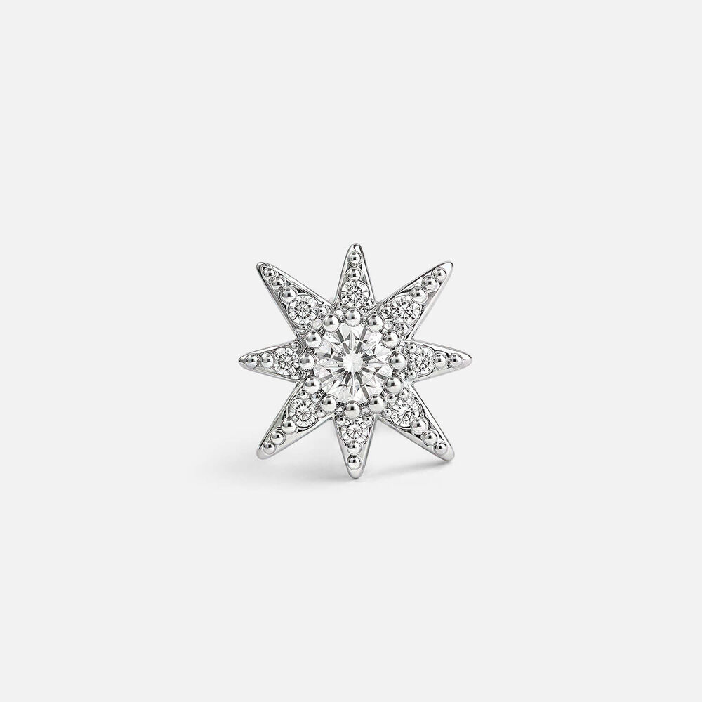 Sterling Silver Cubic Zirconia Star Single Earring