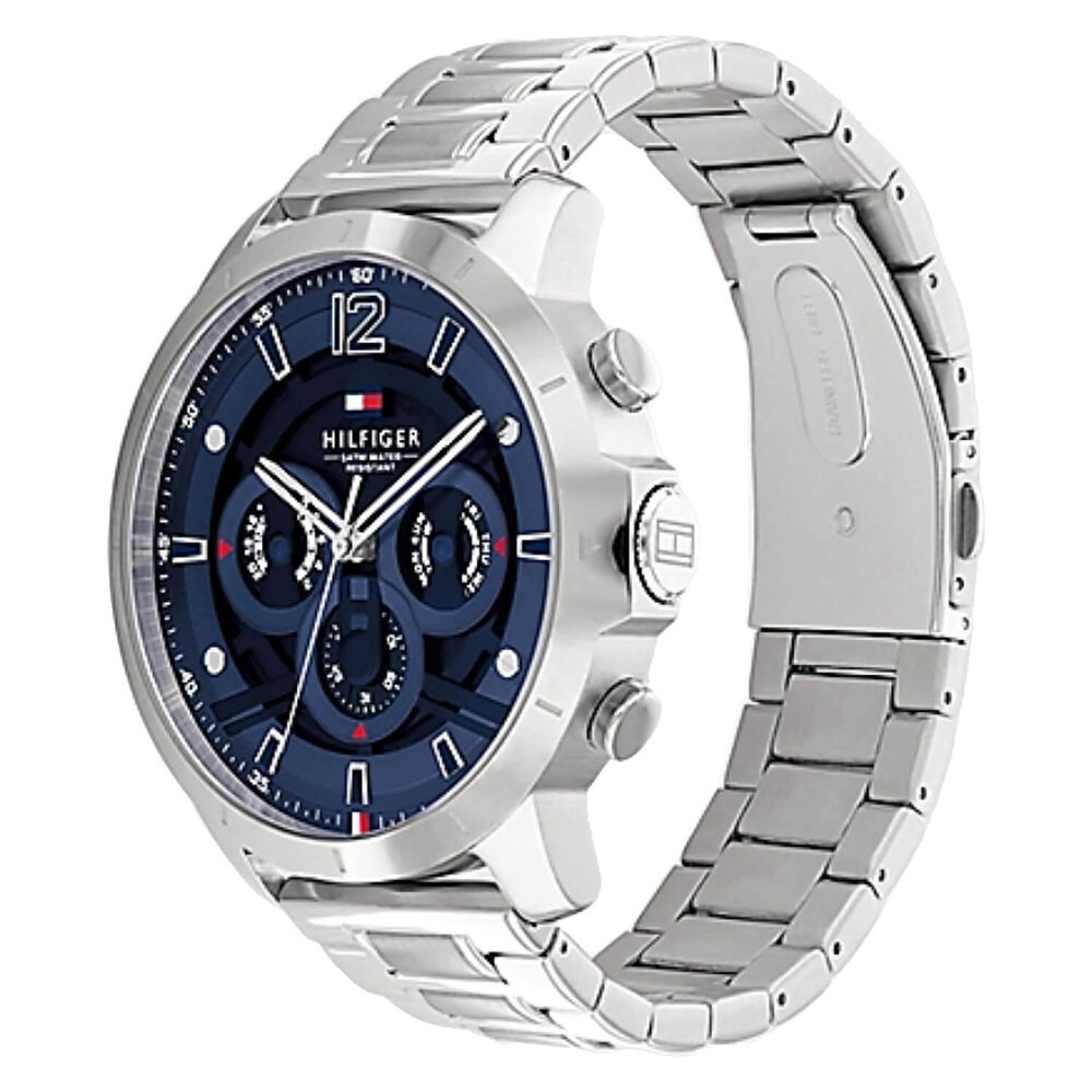 Tommy Hilfiger 50mm Blue Dial Stainless Steel Bracelet Watch image number 1