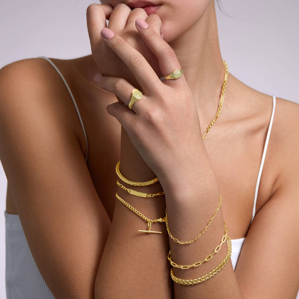 9ct Yellow Gold Wheat Link Ladies Bracelet image number 2