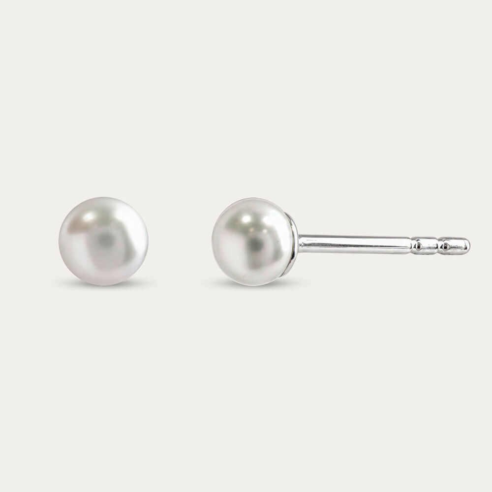 Sterling Silver 4mm Pearl Stud Earrings